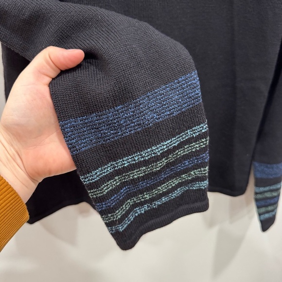 Pendleton Vintage Merino Wool Knit Sweater Black Mock Neck Large - Picture 3 of 5